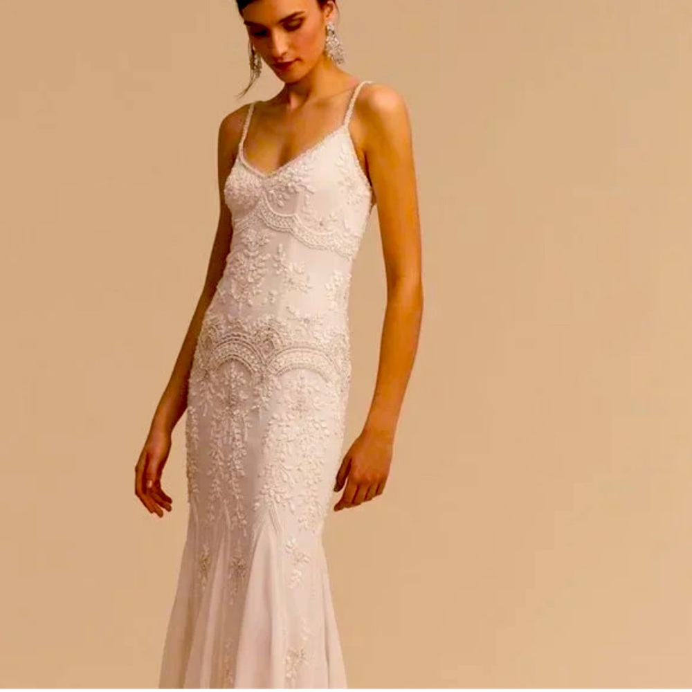 BHLDN LM Naomi wedding gown, ivory, beaded.